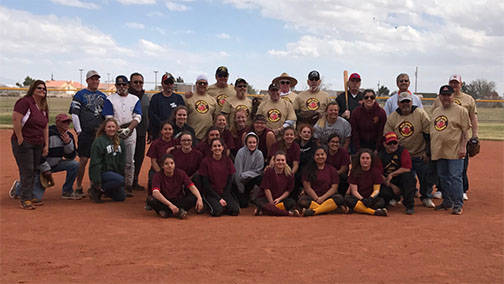 The Pahrump VFW Men’s Auxiliary faced off against members of the PVHS girls’ softball team in a match dubbed ‘Batting 1,000.’ The third annual fundraising event at Pahrump Valley High Scho ...