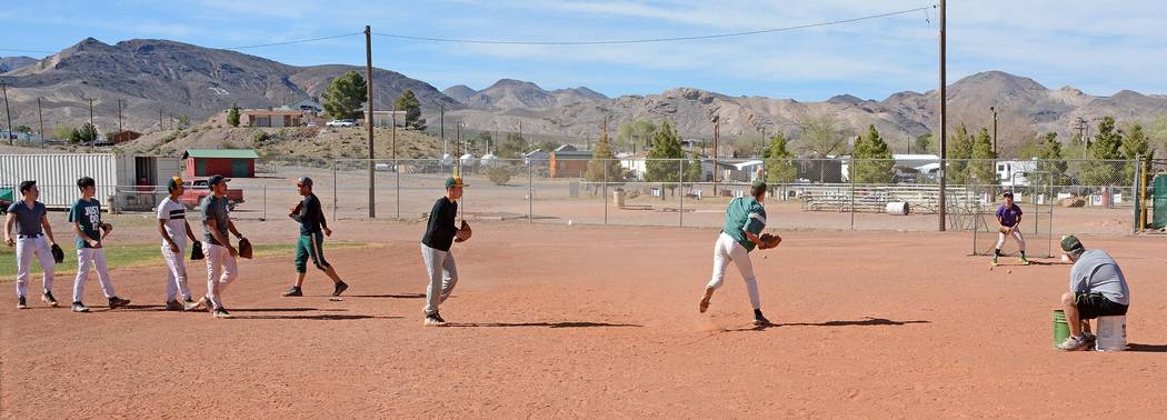 Beatty runs infield practice at one of its practices earlier this week getting ready for Trona on Monday at 3:30 p.m. on the road. Richard Stephens / Pahrump Valley Times