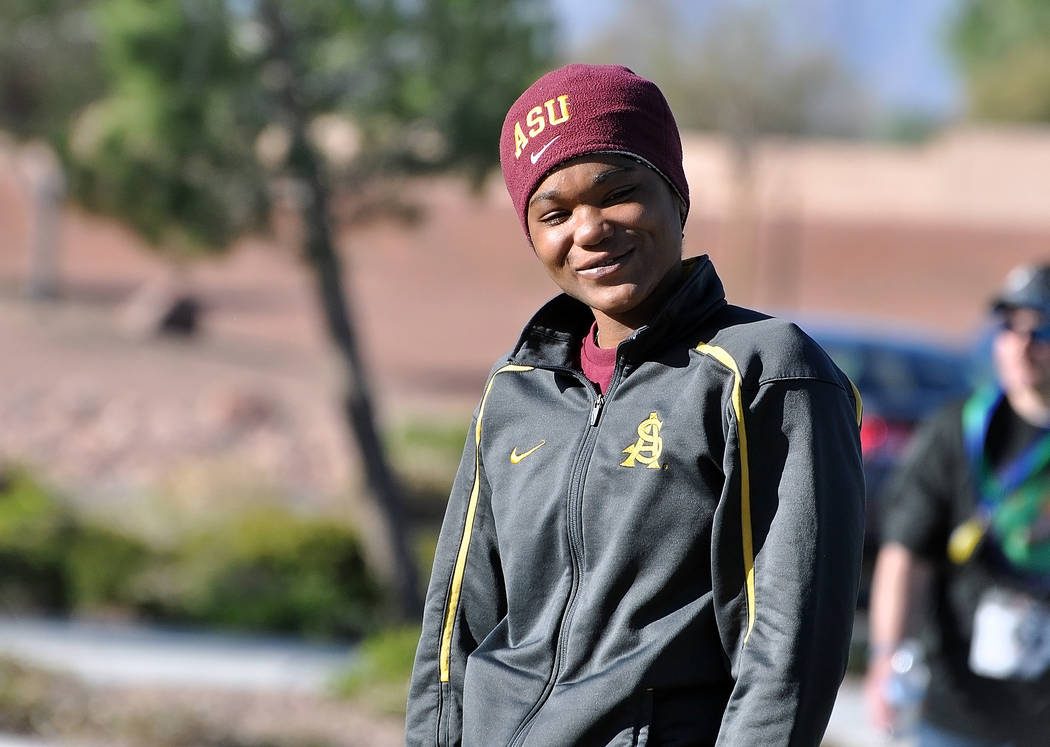Horace Langford Jr. / Pahrump Valley Times -  
Dominique Malloy at Saturday's Hope Run. She has 15 state titles in the following: 2007- 100, 200, 400 and long jump; 2006-100, 200, 400 and long jum ...