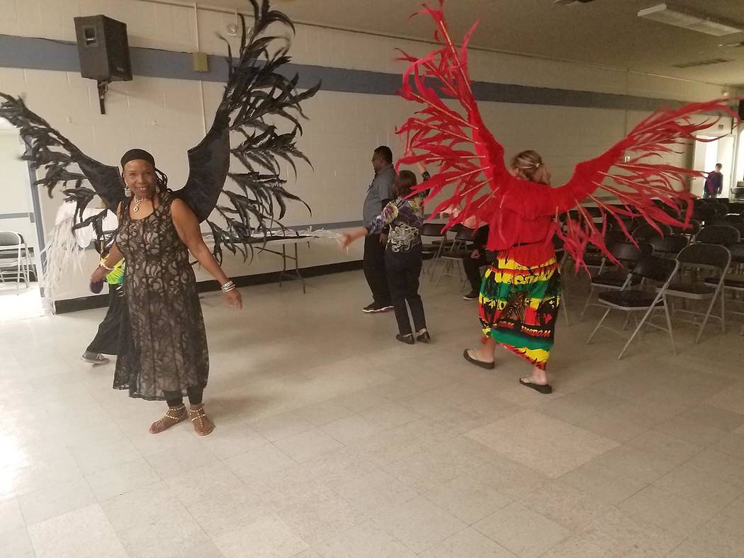David Jacobs/Pahrump Valley Times
Costumes are displayed in Pahrump during the inaugural Caribbean Mardi Gras Carnival/Reggae Festival on March 25. In addition to music and steel drum performances ...