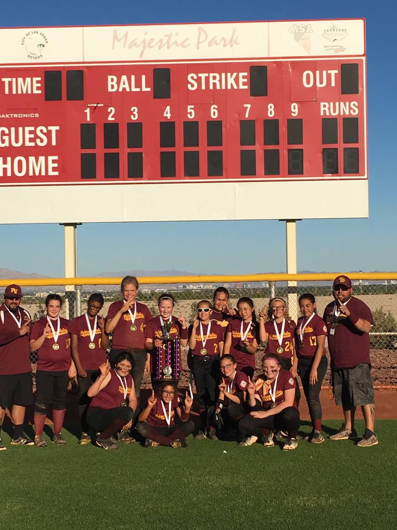 Special to the Pahrump Valley Times
The PYSA Dirtsquad won the Spring Fling softball tournament at Majestic Park on April 29. The Dirtsquad team: Head coach Sam Charles, assistant Danny Coleman, R ...