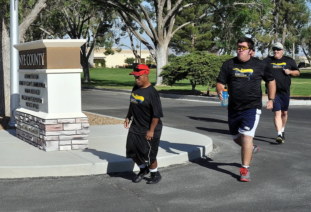 Horace Langford Jr./Pahrump Valley Times
A personal best for Michael Turrin as he sets out with a strong pace (red hat) and finished the event for the first time without stopping.