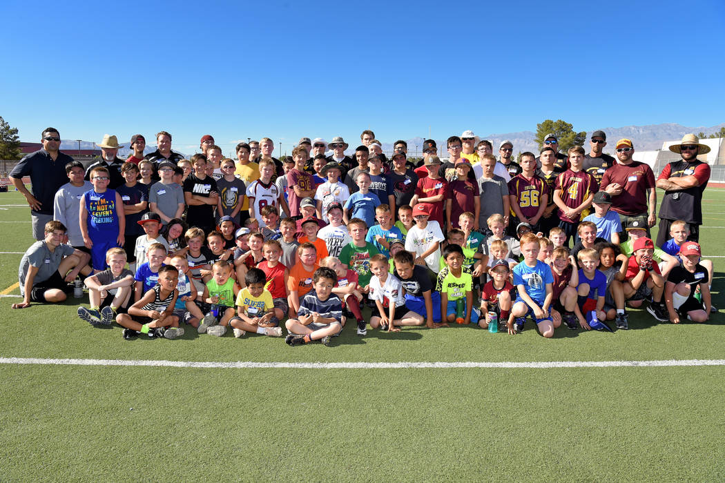 Peter Davis/Special to the Pahrump Valley Times

The second annual Junior Trojans Football camp was held over the weekend at the high school and taught kids the fundamentals of football.
