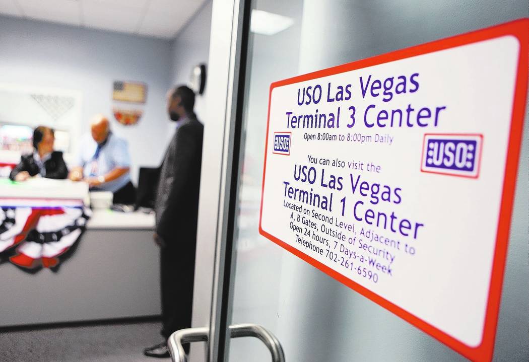 Ronda Churchill/Las Vegas Review-Journal
A USO canteen for international and domestic military travelers is shown at McCarran International Airport in Las Vegas in 2014.