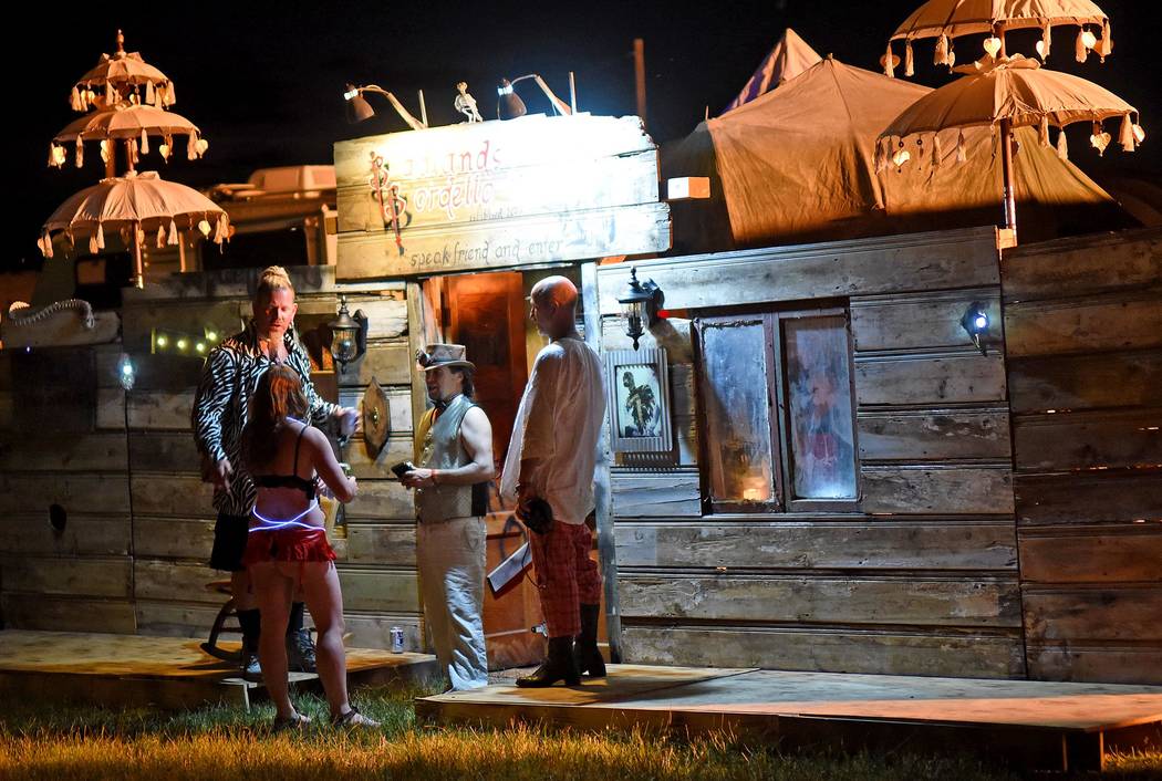 Richard Stephens/Special to the Pahrump Valley Times
A Steam Punk themed bar in the theme camp area at the Southern Nevada Regional Gathering..
