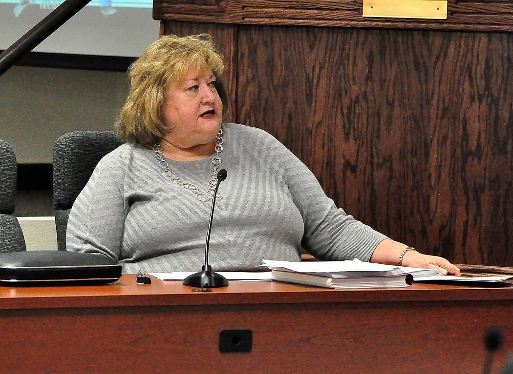 Horace Langford Jr./Pahrump Valley Times 
Nye County Manager Pam Webster didn't request the renewal of her contract after it was extended for 2 years in December 2015. Part of the direction she re ...