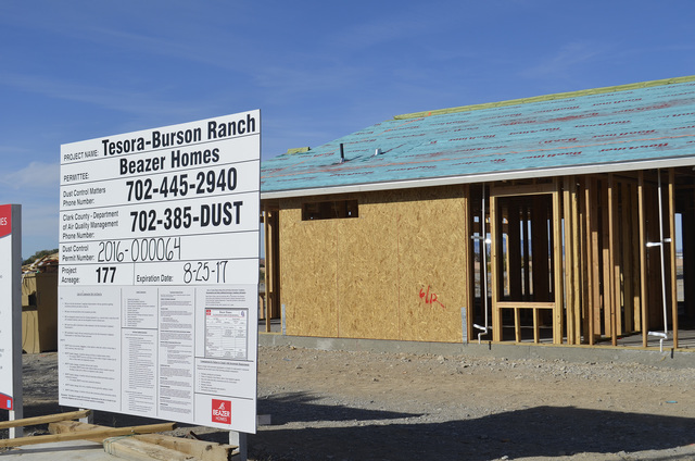 Daria Sokolova/Pahrump Valley Times
Nye County commissioners approved a development agreement with Beazer Homes Holding Corp., for a residential subdivision in Burson Ranch at Tesora in Pahrump on ...