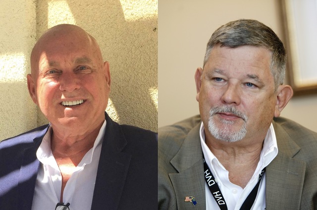 Pahrump Valley Times
Brothel owner Dennis Hof (left) announced his second run for Nevada Assembly District 36, 10 months ahead of the primary election.