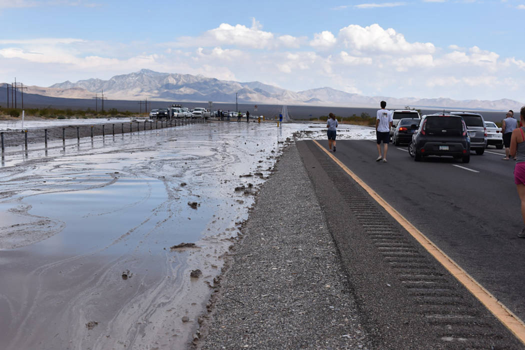 Special to the Pahrump Valley Times
Last week’s thunderstorms created challenges for area emergency crews and commuters along Highway 160 in both directions, as several areas of  the highway had ...