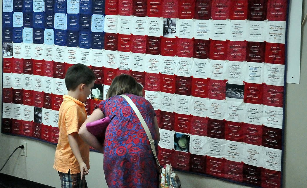 Horace Langford Jr./Pahrump Valley Times
A look at the Cold War Patriots event at the Pahrump Senior Center. Since 2011 when the quilt was created, it has been displayed at various locations aroun ...