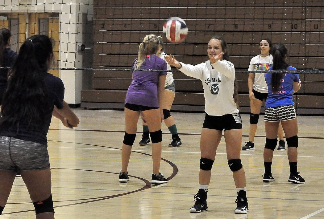 Horace Langford Jr./Pahrump Valley Times

Jackie Stobbe seen at volleyball practice on Monday afternoon. She was a setter last year and will be vital to the Trojans team this year. Stobbe is a jun ...