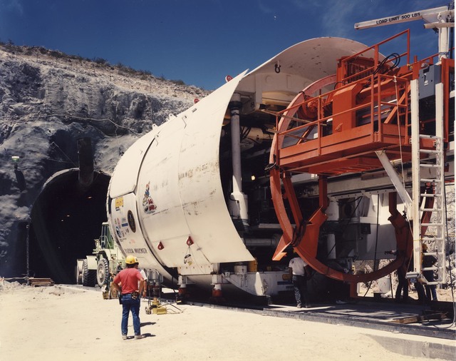 Special to the Pahrump Valley Times
Shown in this undated photo is the Yucca Mucker, which bore the tunnel through Yucca Mountain for a nuclear waste repository. In the latest attempt to block the ...
