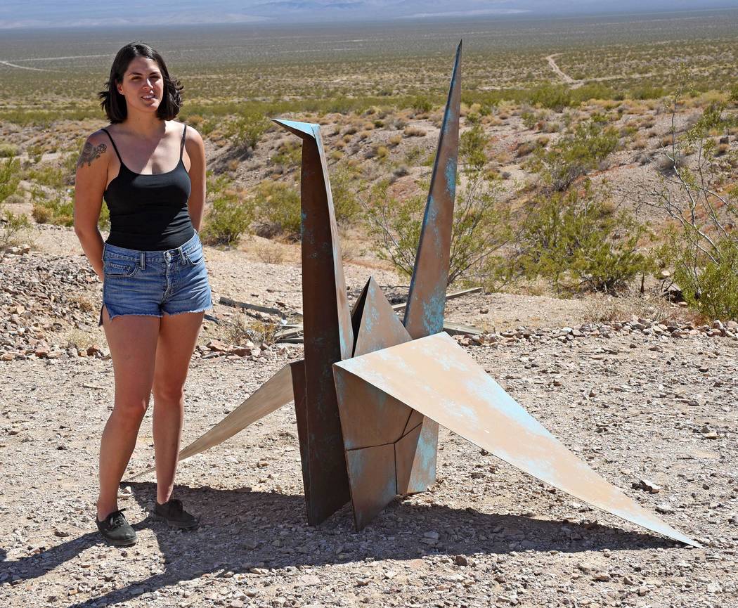 Richard Stephens/Special to the Pahrump Valley Times
A look at "1,000 in 1," by Las Vegas artist Cierra Pedro, is a giant origami crane folded, not of the traditional paper, but of sheet metal.