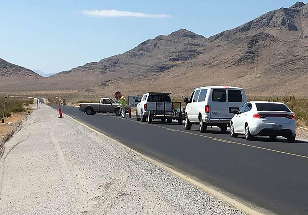 Nevada Department of Transportation
Traffic restrictions are required as part of a $8.7 million 14-mile upgrade of Highway 160 between East Basin Avenue to just north of Bell Vista Avenue in Pahrump.