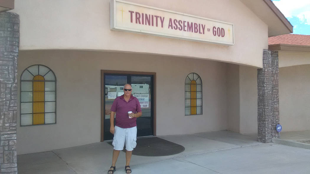 Selwyn Harris/Pahrump Valley Times 
Pastor Gary Senff of Trinity Assembly of God Church on Big Five Road said his congregation will meet at the Bob Ruud Community Center after a fire caused extens ...