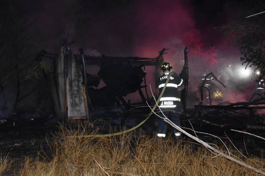 Special to the Pahrump Valley Times
Fire crews responded to an early morning brush and structure fire in the area of Second and Bolling Streets on Friday Aug. 25, at 1 a.m. crews quickly controlle ...