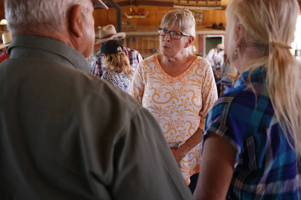 Goodsprings Justice of the Peace Dawn Haviland speaks to supporters at Sandy Valley Ranch on April 22, 2017, in Sandy Valley, California. Christian K. Lee Las Vegas Review-Journal @chrisklee_jpeg