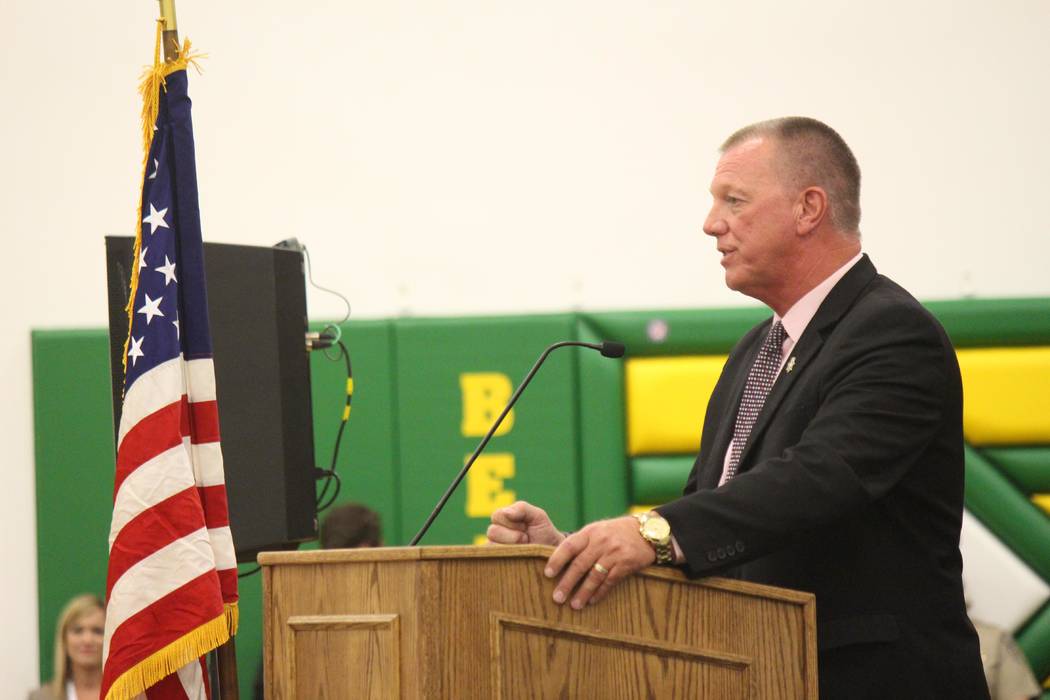 Jeffrey Meehan/Pahrump Valley Times
Dale Norton, Nye County School District superintendent, speaks about what being an all fiber-optic community will mean for education and the school district at  ...
