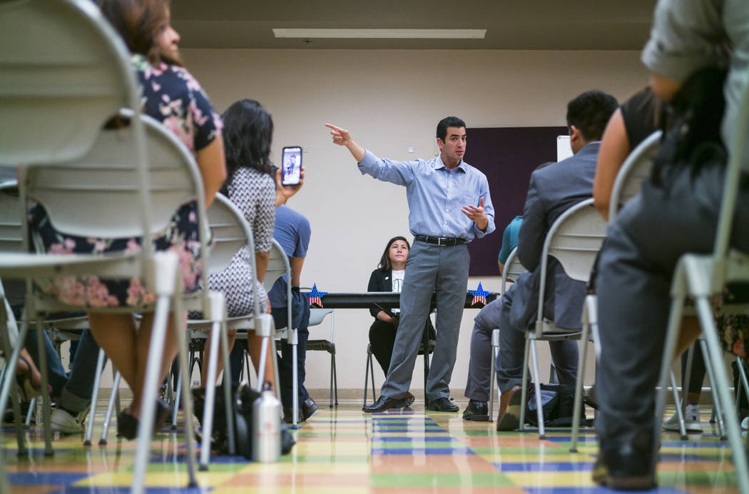 Chase Stevens Las Vegas Review-Journal
U.S. Rep. Ruben Kihuen, D-Nev., speaks during a panel event held by Latinos Unidos at Pearson Community Center in North Las Vegas on Thursday, Aug. 31, 2017.