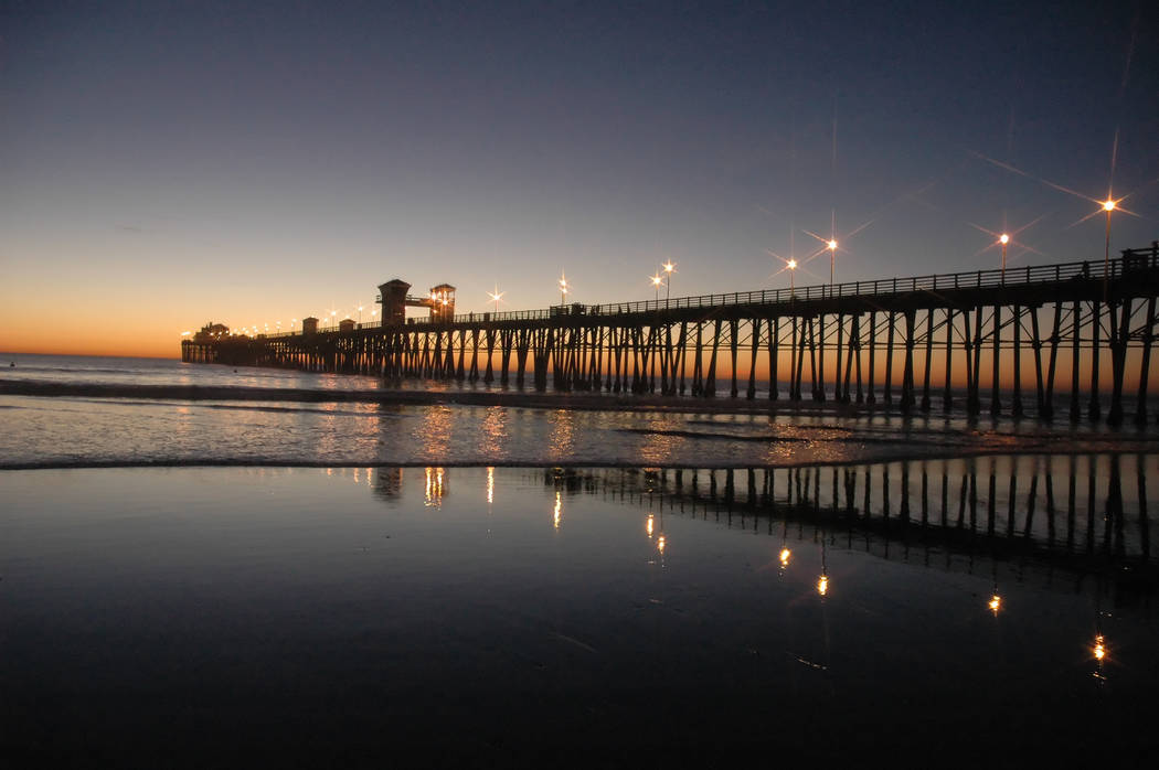 Gary Bennett/Special to the Pahrump Valley Times
The tide heads out during sunset at the Oceanside Pier in Oceanside, Californa.