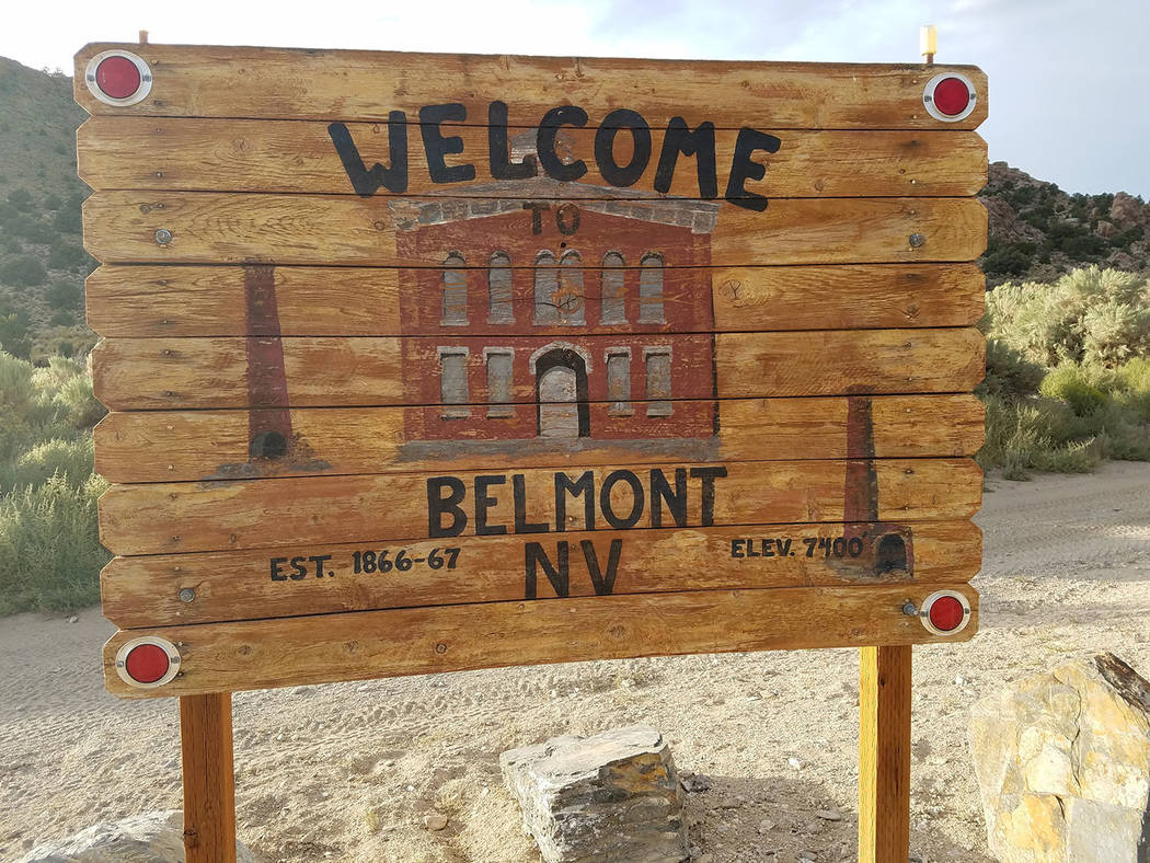 David Jacobs/Pahrump Valley Times 
A sign welcomes visitors to the historic Nevada community of Belmont. The issues about the Belmont water system originated from several complaints about the grou ...