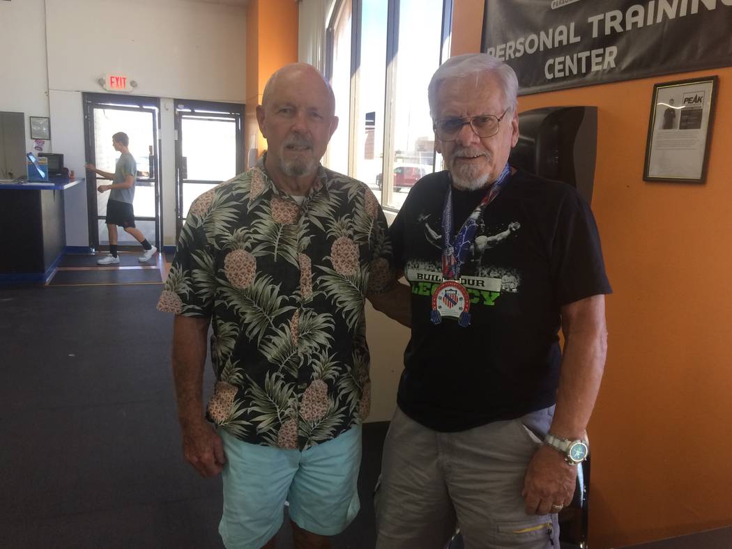 Vern Hee/Pahrump Valley Times

Power lifters Mike Haigwood, left, is 75, and Bill Prince is 80. Both took first place at the Rio Hotel and Casino in the 2017 Amateur Athletic Union Hi-Temp World P ...