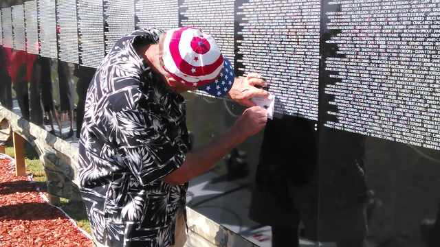 Selwyn Harris/Pahrump Valley Times   
Simkins Park in Pahrump was the 2016 venue for a traveling replica Vietnam Veterans Memorial Wall. The Moving Wall is a half-size replica of the memorial in W ...