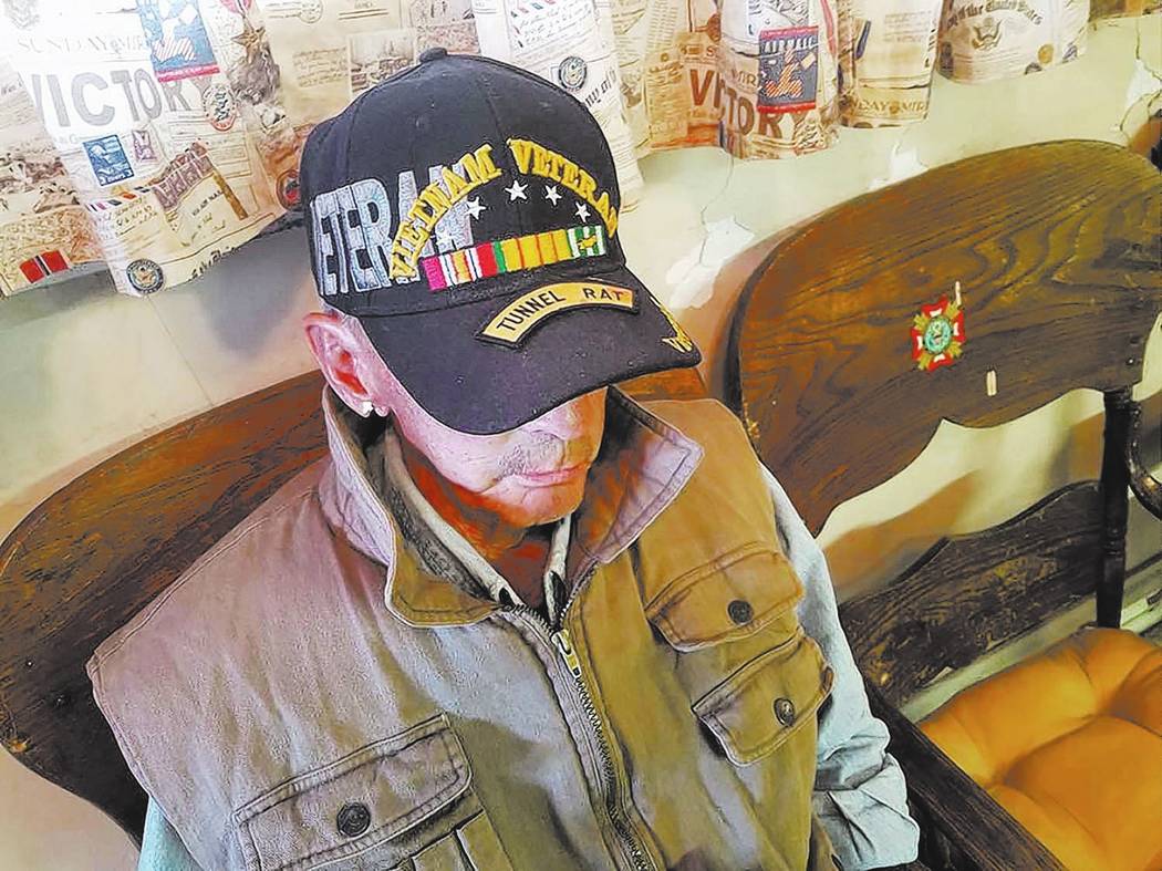David Jacobs/Pahrump Valley Times
This 2016 photo shows Fearless Fredy King is a Vietnam veteran who served in combat as a Tunnel Rat. He is a former Tonopah resident. In this photo, he is shown a ...
