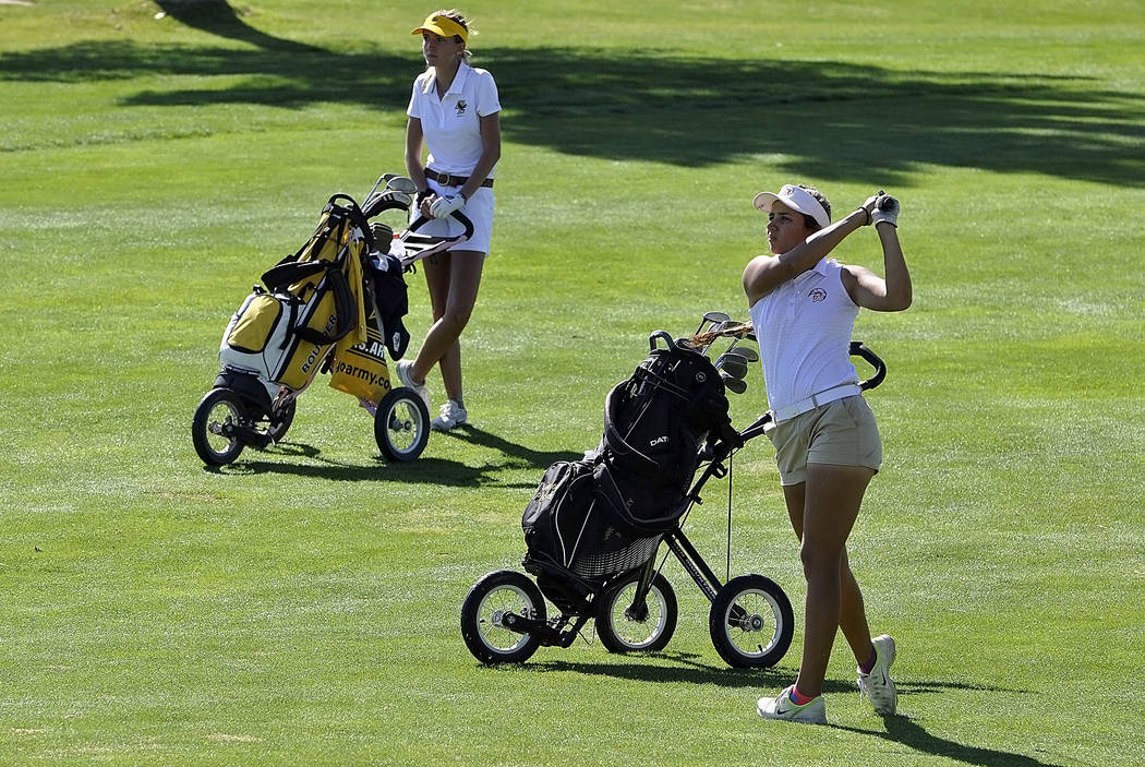 Horace Langford Jr./Pahrump Valley Times

Junior Jessica Pearson shot a 207 for her two days of golf at state, finishing 20th out of 44 state golfers.