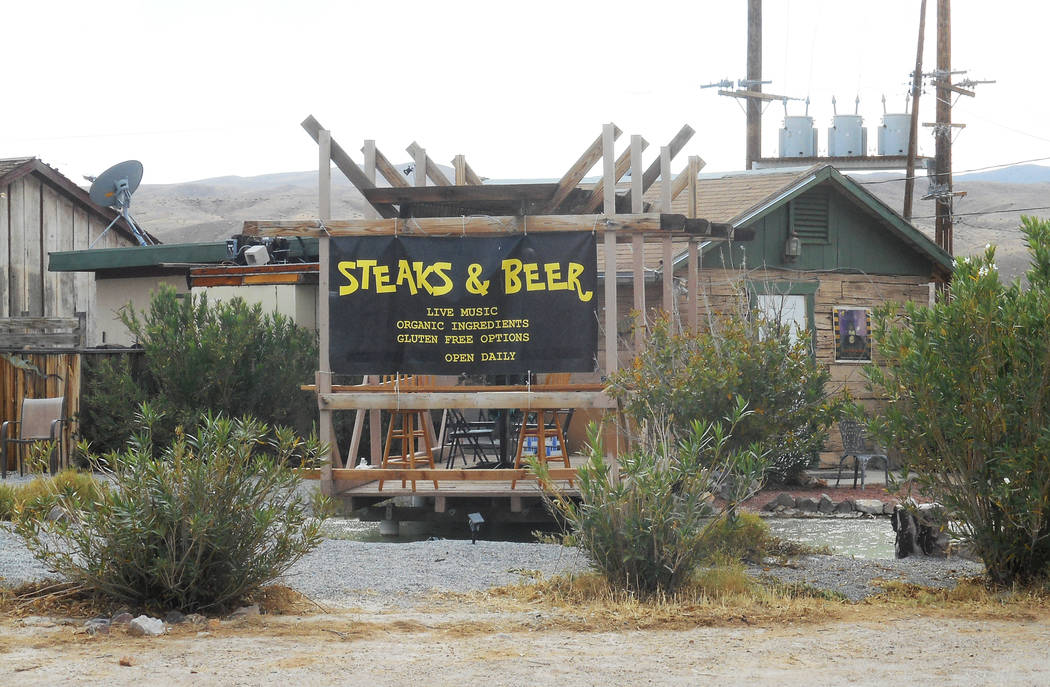 Provided by Robin Flinchum/Special to the Pahrump Valley Times
Outdoor view of Steaks and Beer showing the patio over the fishpond. In Tecopa overall, offerings in the community now include a lot  ...