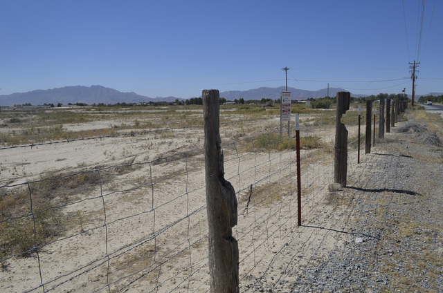 An empty piece of land at 351 West Basin Avenue, one of the locations of the proposed commercial subdivision on approximately 70 acres. 
Daria Sokolova/Pahrump Valley Times