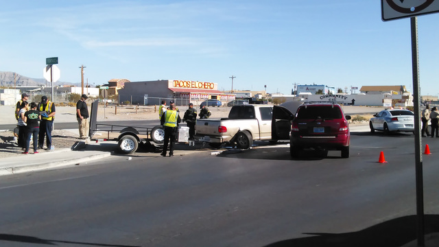 No serious injuries were reported following a two-vehicle collision on Highway 160 on Thursday near Panda Express. The crash caused major damage to both vehicles. NHP said the driver of the Ford p ...