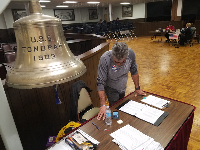 A look inside the Tonopah Convention Center on Nov. 8 as Election Day voting took place. Besides state and national races, town residents cast ballots for the town board election.

David Jacobs/Ti ...