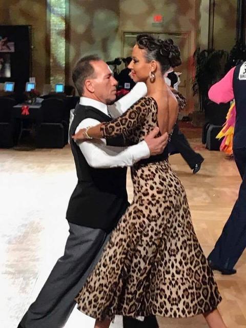 Gary Miller and his instructor Sophia Konstantinova tear up the dance floor doing the tango at the Nevada Holiday Dance Classic on Dec. 8 at the Tropicana Hotel in Las Vegas. Miller has only been  ...