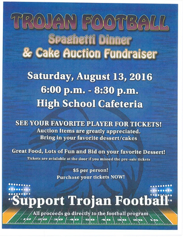Trojans football announce spaghetti fundraiser