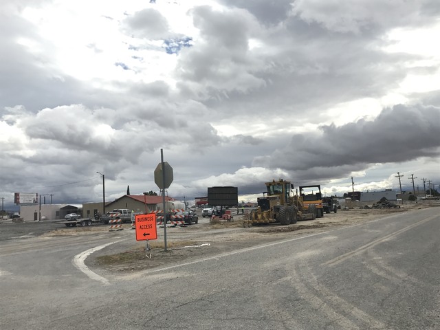 The $4.05 million roundabout project on a one-mile-long stretch of Highway 372 at the intersections of Blagg Road and Pahrump Valley Boulevard is making progress.
Mick Akers/Pahrump Valley Times