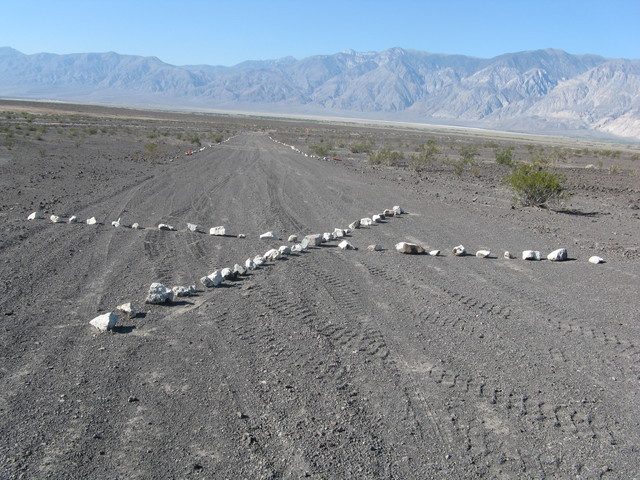 The Chicken Strip in Death Valley National park has been temporarily shut down due to safety concerns.  An X made out of stones has been placed on the airstrip to alert pilots know that it is not  ...