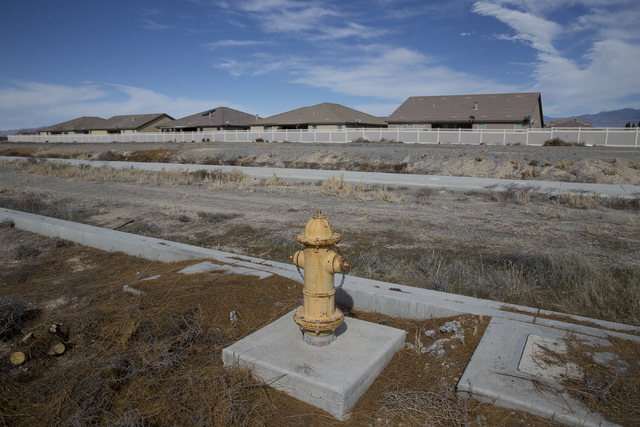 An unfinished Burson Ranch community by Beazer Homes, Thursday, Feb. 16, 2017, in Pahrump, Nev. (Erik Verduzco/Las Vegas Review-Journal) @Erik_Verduzco