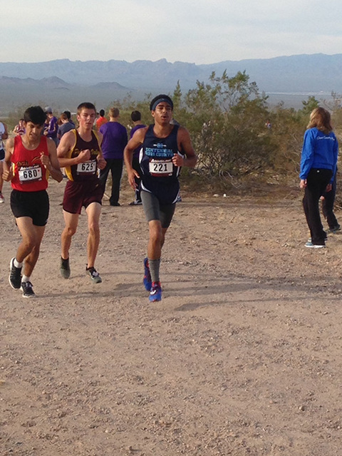 Special to the Pahrump Valley Times
Sophomore Jacob Cipollini runs on Saturday at the Lake Mead Invitational. He finished in 13th place (19:03.1) out of 82 runners.