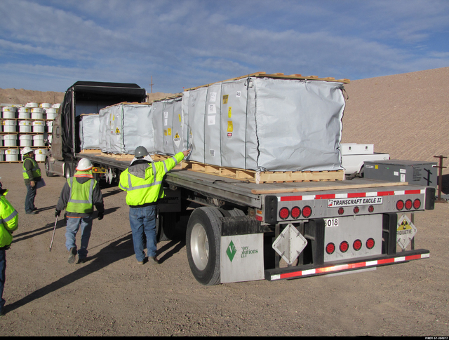 Special to the Pahrump Valley Times 
Officials conduct mixed low-level waste inspection prior to disposal at the Nevada National Security Site (NNSS). Per state of Nevada's requirements, the Depar ...