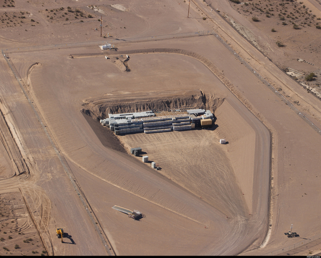 Special to the Pahrump Valley Times 
Mixed low-level waste disposal cell at the Nevada National Security Site Area 5 Radioactive Waste Management Complex. The cell is going to reach its capacity m ...