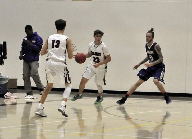 Parker Hart drives the ball toward the key in the first half, when he was just getting warmed up. He sank seven points in the fourth quarter against the Miners on Tuesday. 
Horace Langford Jr. / P ...