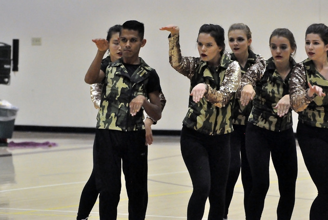 Horace Langford Jr. / Pahrump Valley Times 
Members of the Trojans dance team perform at a recent basketball game. The team just returned from a trip to Disneyland, where they were invited to perf ...