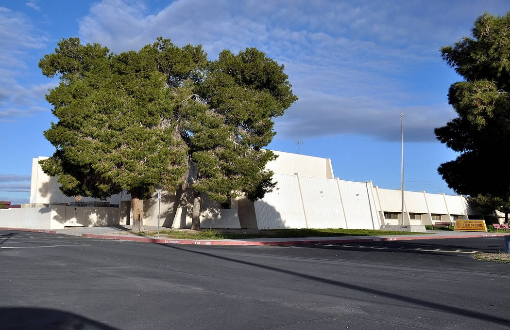 The old high school gym and what is known as the freshmen academy could be demolished to make room for a new community recreation center. 
Horace Langford Jr. / Pahrump Valley Times