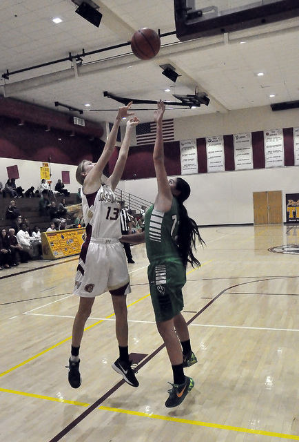 Samantha Runnion penetrates the paint and goes up for the basket against Virgin Valley. 
Horace Langford Jr. / Pahrump Valley Times