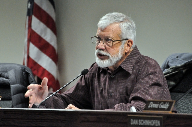 Horace Langford Jr. / Pahrump Valley Times
Dave Hall, Nye County Water District Governing Board chairman, presides over the board's meeting on Monday, Dec. 12. Nye County officials are gearing up  ...