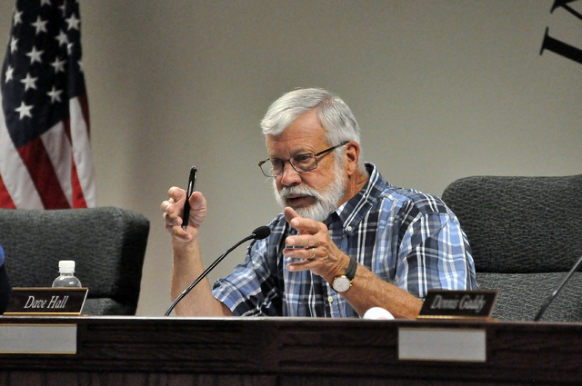 Horace Langford Jr./Pahrump Valley Times 
Dave Hall, Nye County Water District Governing Board chairman, said he was in favor of continuing the board’s annual membership at the Central Nevada Re ...