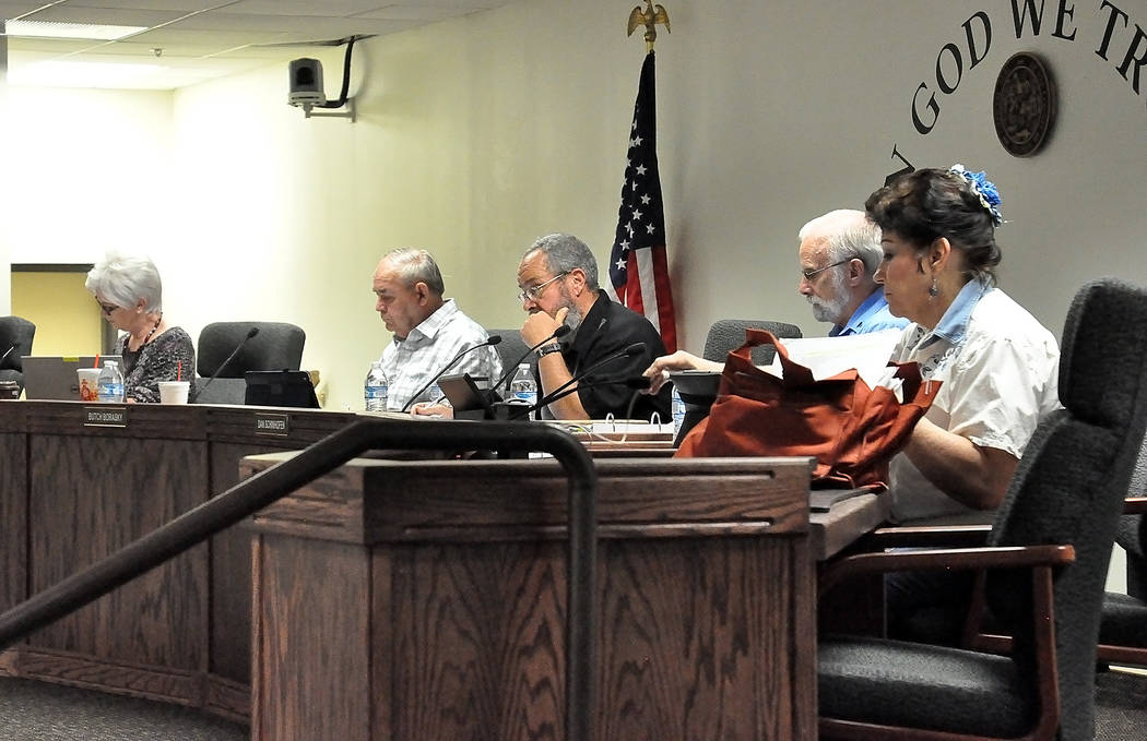 Horace Langford Jr./Pahrump Valley Times 
The Nye Commission voted to send recommendation to the Nevada Governor's Office of Energy to approve tax abatement's for a 100 megawatt solar farm in Amar ...