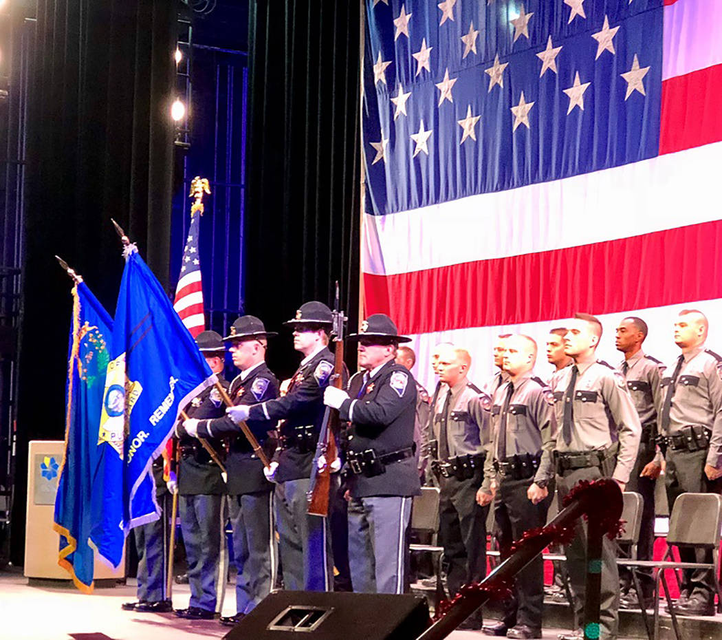 Special to the Pahrump Valley Times
A look at the Nevada Department of Public Safety graduation ceremony on Dec. 21.Cadets are immersed in high-level courses designed to develop skills required to ...