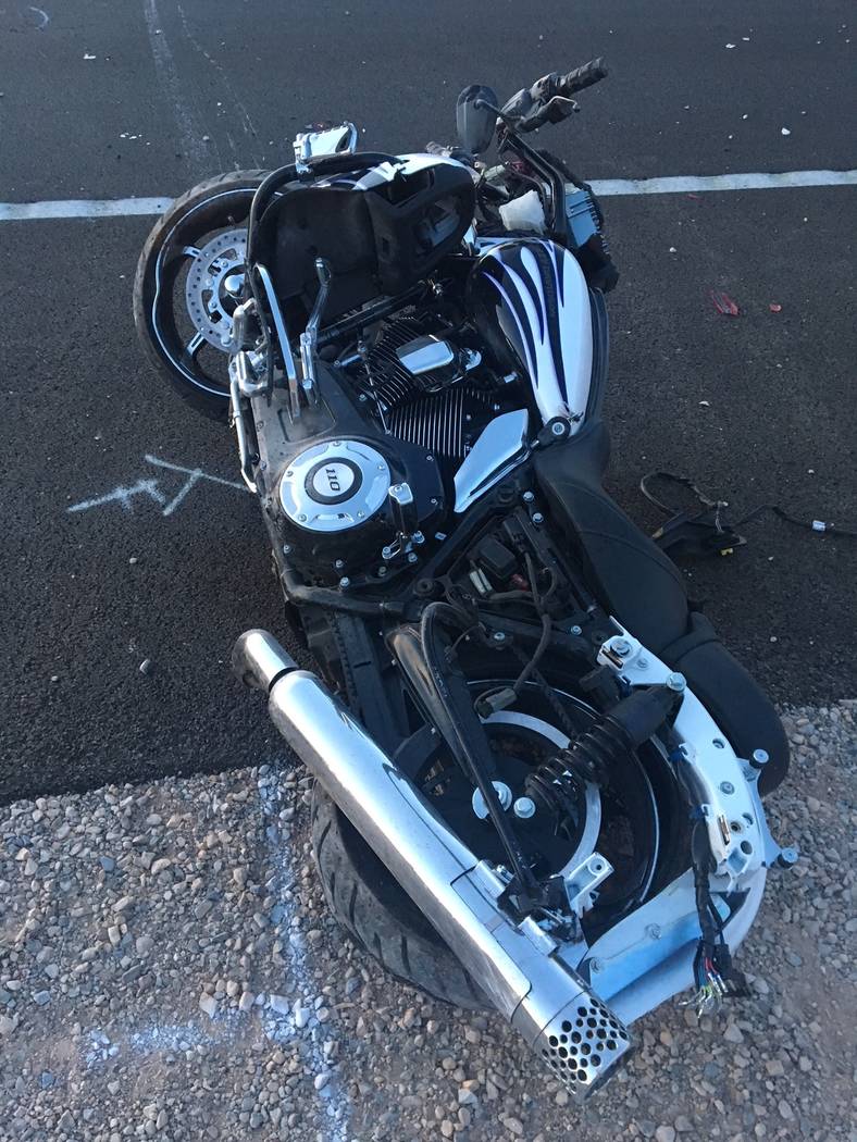 Nevada Highway Patrol
A motorcyclist died Monday after crashing on Nevada Highway 160. The name of the victim was not immedtateky known.